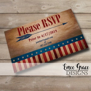Patriotic Eagle Court of Honor RSVP and Thank You Card Bundle