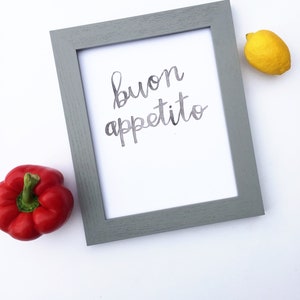Buon Appetito Kitchen Print | Watercolor Lettering | Kitchen Art | Wall Print | Foodie Art | Italian Art | Italy