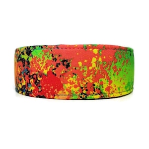 Rainbow Paint Splatter Custom Handmade Dog Collars & Cat Collars – Buckle, Martingale, Chain Martingale