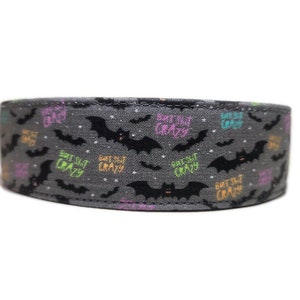 Grey Bat Sh*t Crazy Custom Handmade Dog Collars– Buckle, Martingale, Chain Martingale Options
