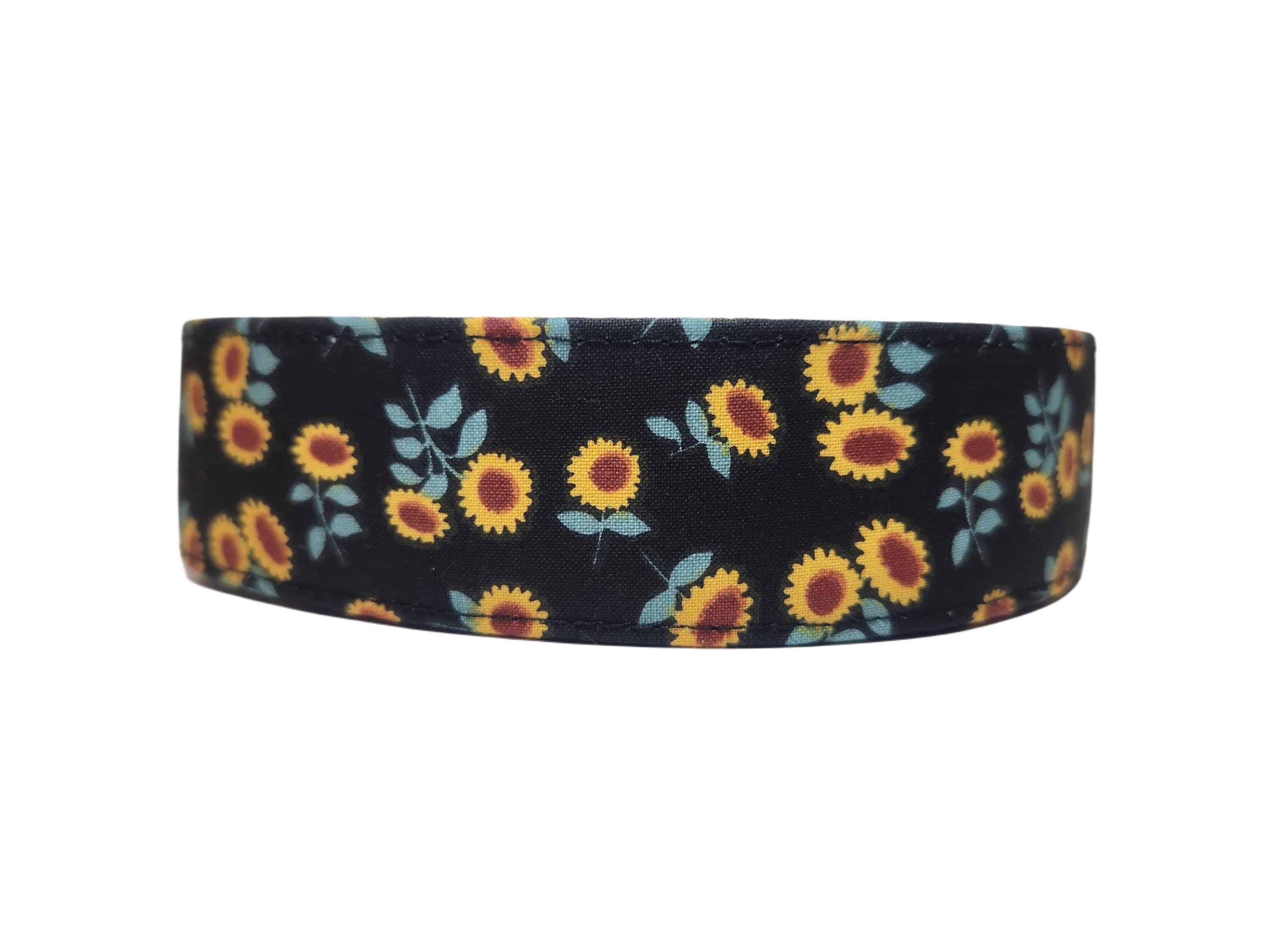 Summer Sunflowers - Custom Handmade Dog Collars & Cat Collars – Buckle, Martingale, Chain Martingale Options