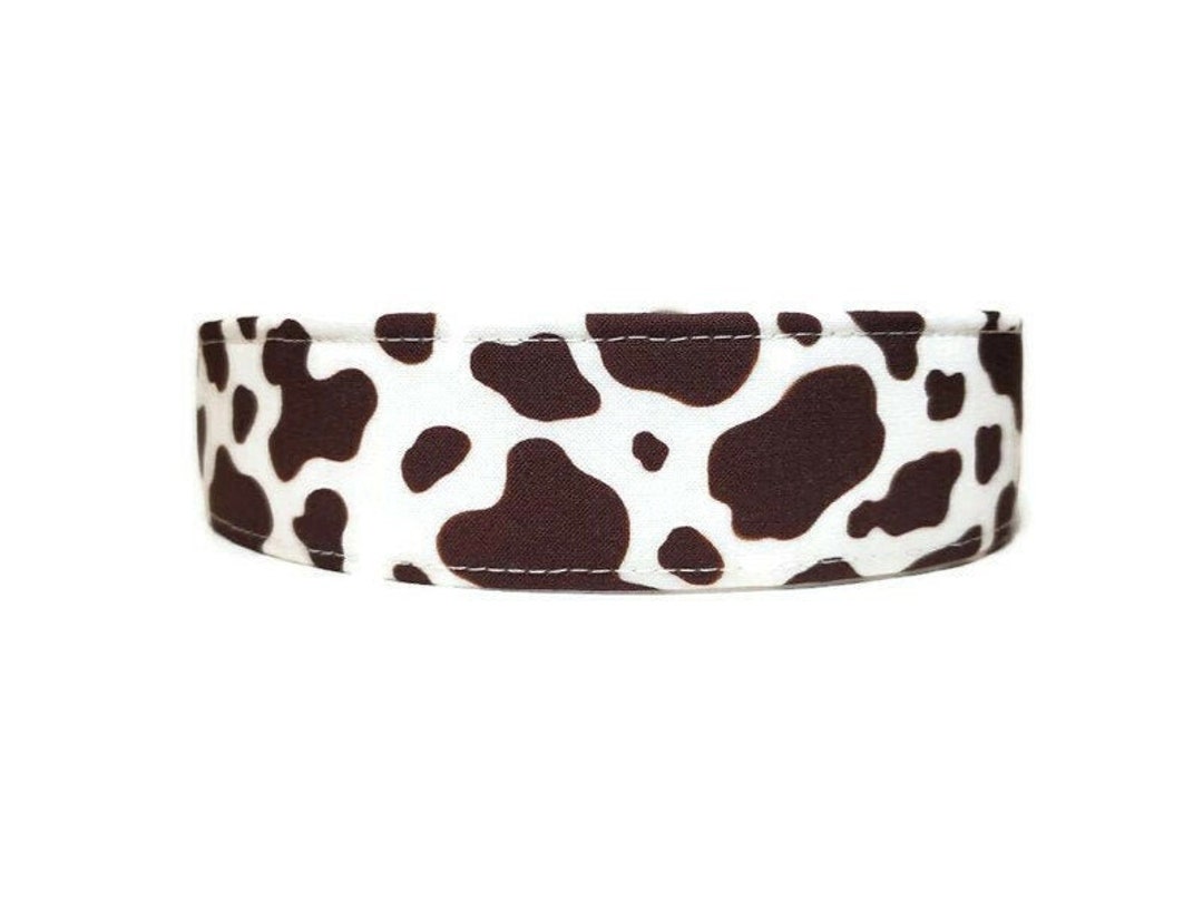 Brown Cow Print Dog Collar, Cow Print Cat Collar, Made to Order