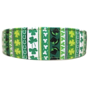 Shamrock Stripes Custom Handmade Dog Collars & Cat Collars – Buckle, Martingale, Chain Martingale Options