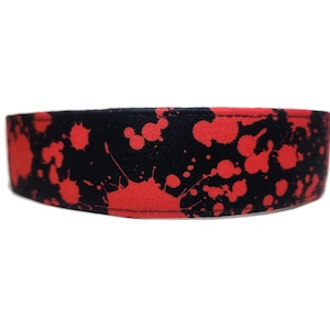 Blood Splatter Custom Handmade Dog Collars & Cat Collars – Buckle, Martingale, Chain Martingale Options