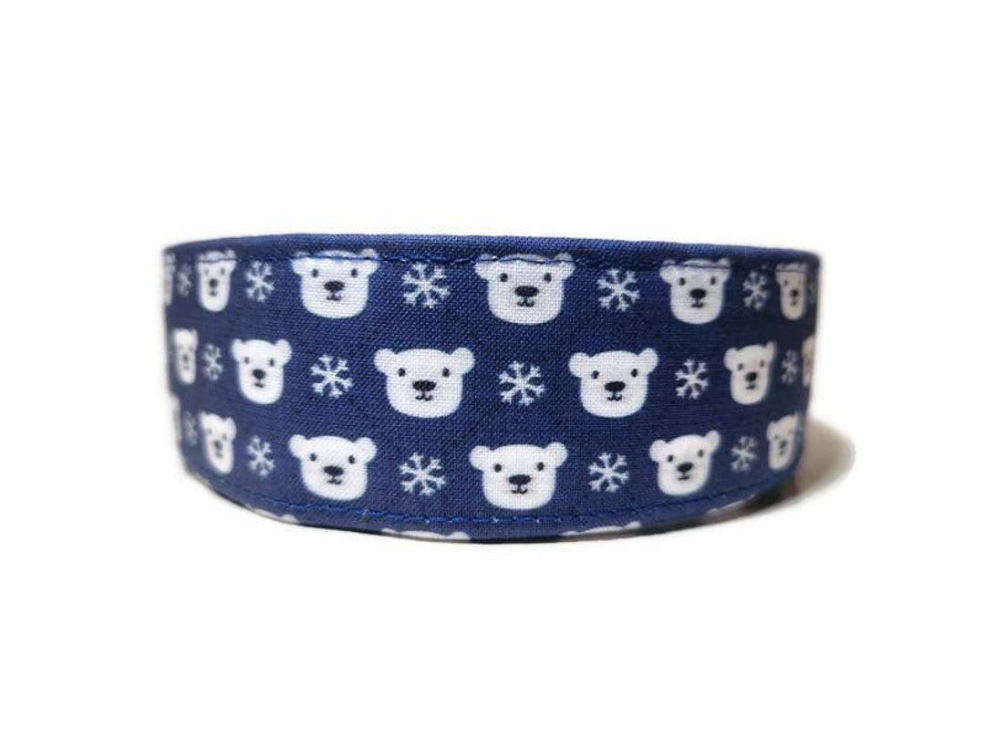 Polar Bear Dog Collar, Cat Collar, Made to Order Available in Buckle or Martingale or Chain