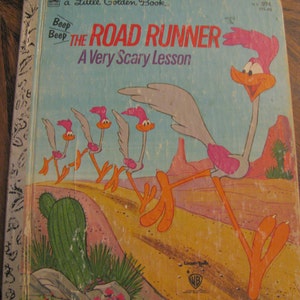 ROAD RUNNER A Very Scary Lesson (1974) Vintage Little Golden Book - Good Condition - Hard Cover