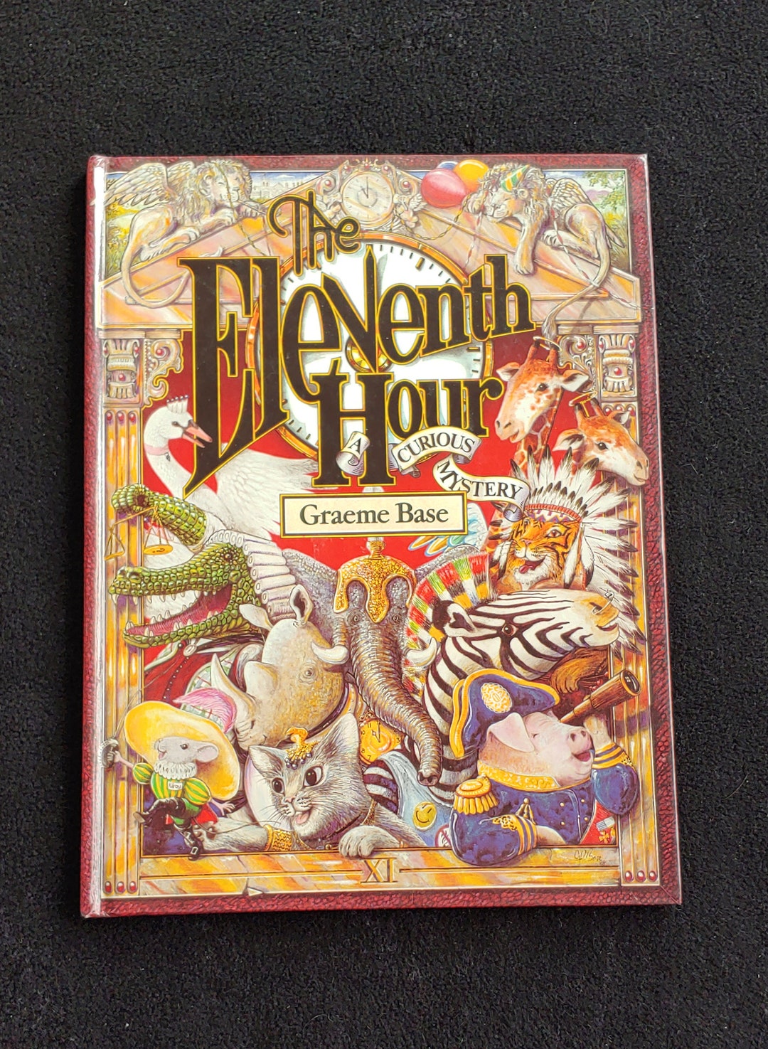 The ELEVENTH HOUR Curious Mystery 1989 by Graeme Base Vintage Glossy Hard Covert Classic