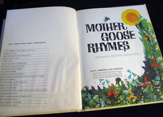 ●ILL RHYME SOCIETY I.R.S. MOTHER GOOSE RHYMES (1967) - Very Good Condition - Hard