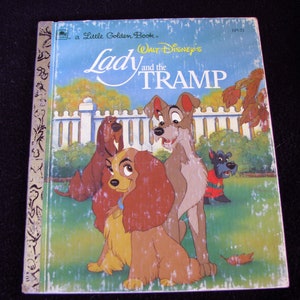 Lady And The Tramp (1991) Walt Disney Classic Vintage Little Golden Book - Very Good Condition - Hard Cover