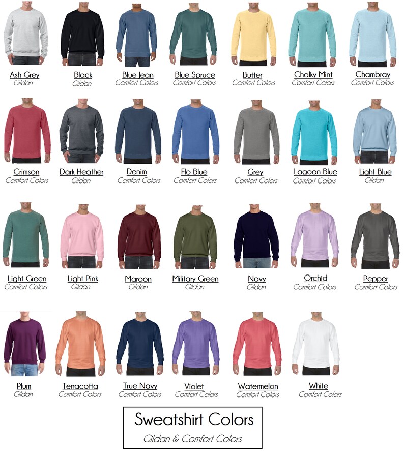 gildan crewneck colors