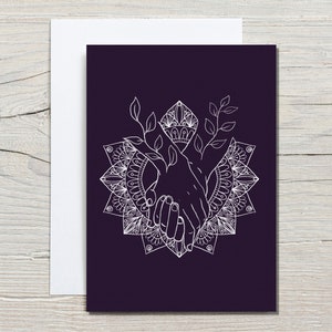 Se tenir la main / Amour / Saint-Valentin / Relations / Carte de vœux / Eco Recyclé