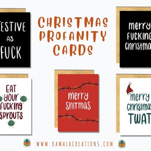 Paquet de cartes de blasphèmes de Noël / Cartes de Noël / Eco Friendly / Insult Card