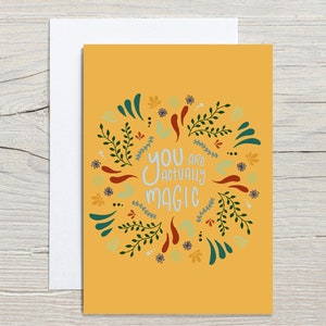 Je bent magisch, Quote Card, Affirmatie, Greetings Card, Gerecycled, Eco Friendly,