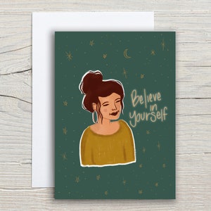 Geloof in jezelf, Quote Card, Affirmatie, Wenskaart, Gerecycled, Milieuvriendelijk,