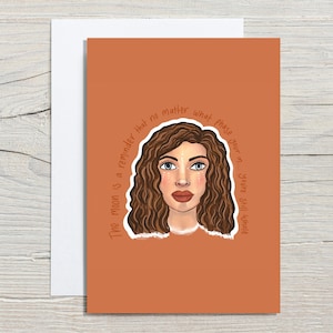 De maan, maancycli, quotekaart, bevestiging, wenskaart, gerecycled, milieuvriendelijk,