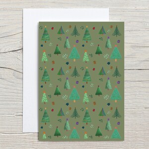 Carte botanique de l’arbre de Noël, arbre de Noël, carte écologique, carte festive