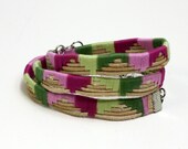 Leather cord minimal Wrap Bracelet with weaved design