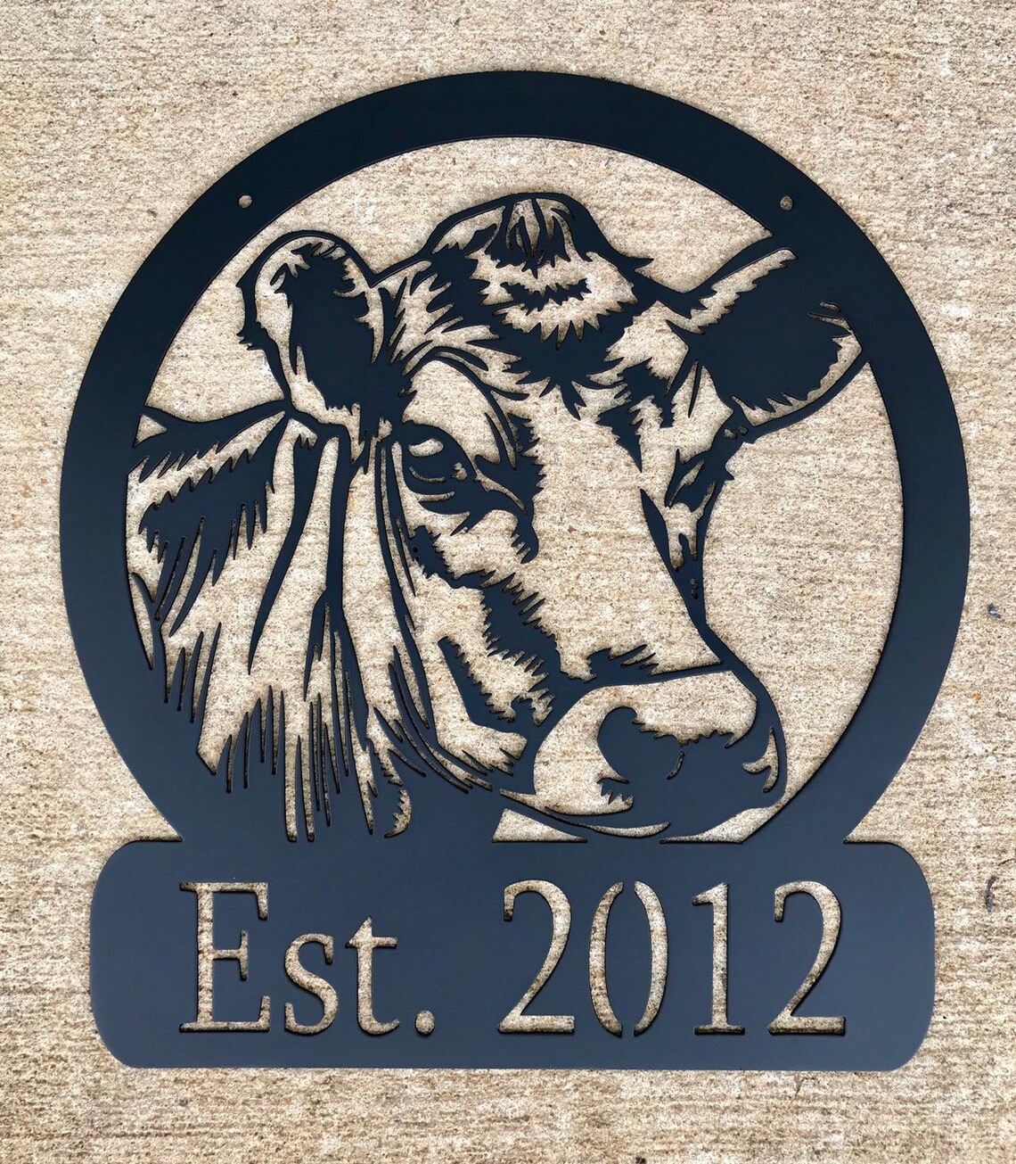 Cow Metal Sign Custom Metal Etsy