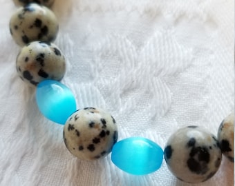 Snow Leopard Beaded Bracelet