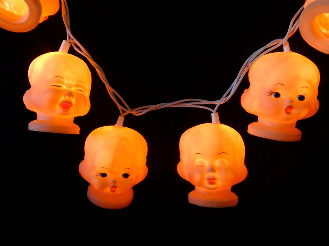 Baby Doll Head String Lights with Three Faces 10 Etsy