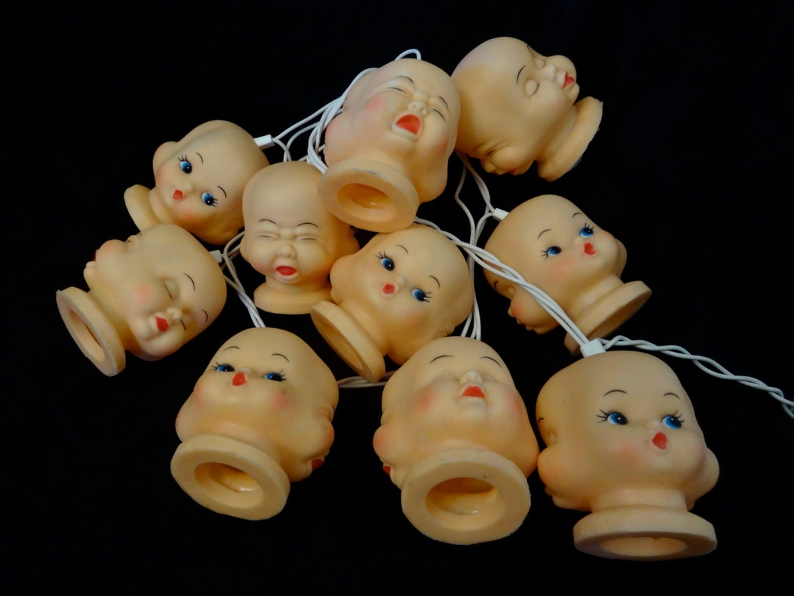Baby Doll Head String Lights with Three Faces 10 Etsy