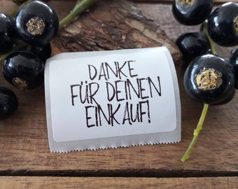 Aufkleber, Etiketten selbstklebend mit Text Danke für Deinen Einkauf