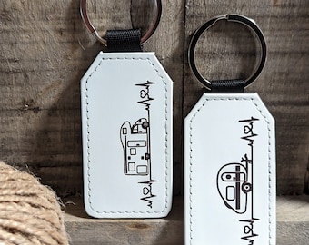 Schlüsselanhänger für Camper mit Wohnmobil, Schlüsselanhänger mit Text