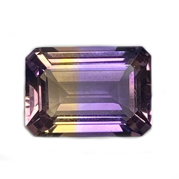 AAA Faceted Ametrine 14x10 mm,  Emerald cut Bolivianite