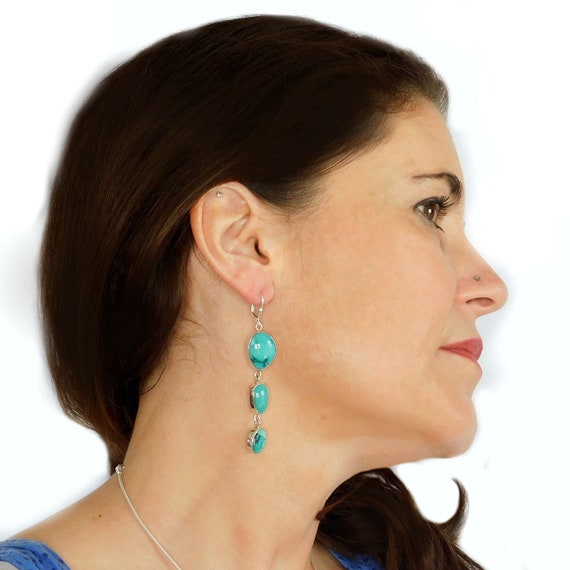 Turquoise Lion and Sun Statement Earrings - Persian Earrings