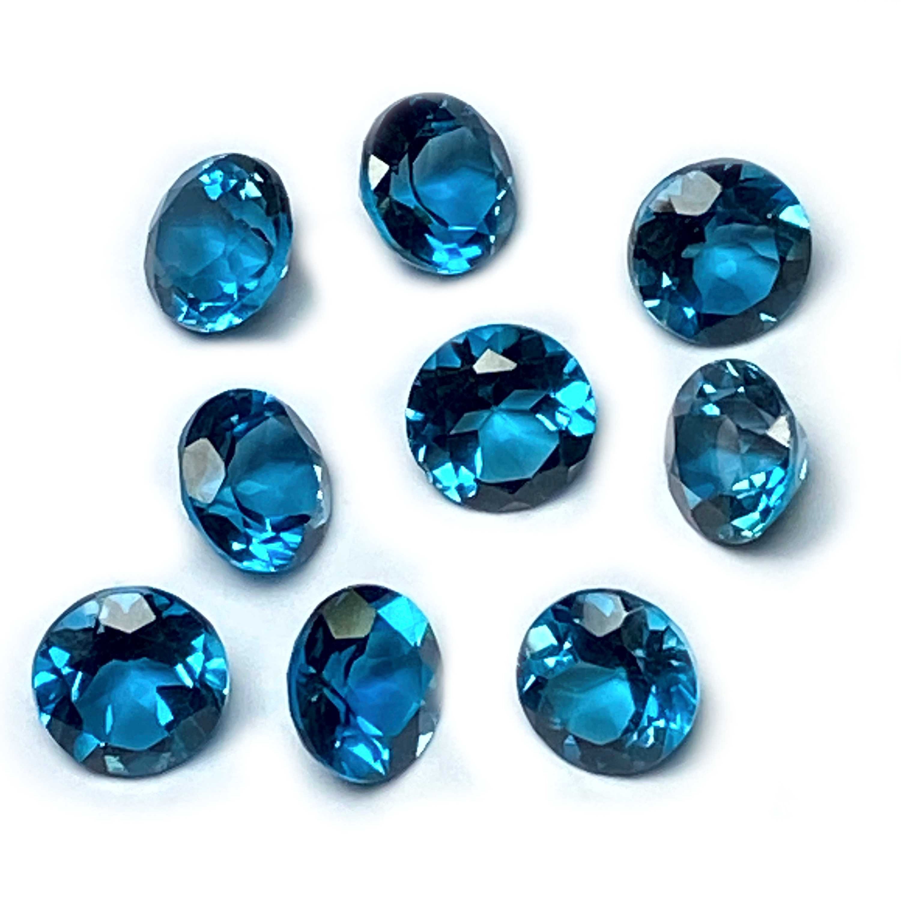 London Blue Topaz, 8 Mm Round, Brilliant Cut, Loose London