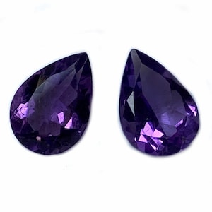 10x7mm Amethyst, Pear Shaped  Brilliant cut, natural facettedAmethyst, loose purple gemstone, February Birthstone