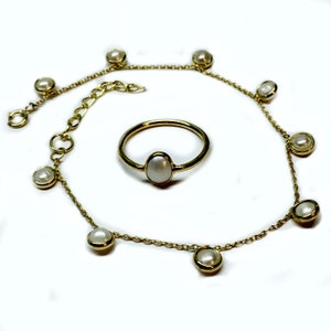Pearl Bracelet Pearl Gold, Sterling Silver, Pearl Bracelet, Tiny Pearl Bracelet June Birthstone Bracelet Pearls June Birthday Gift