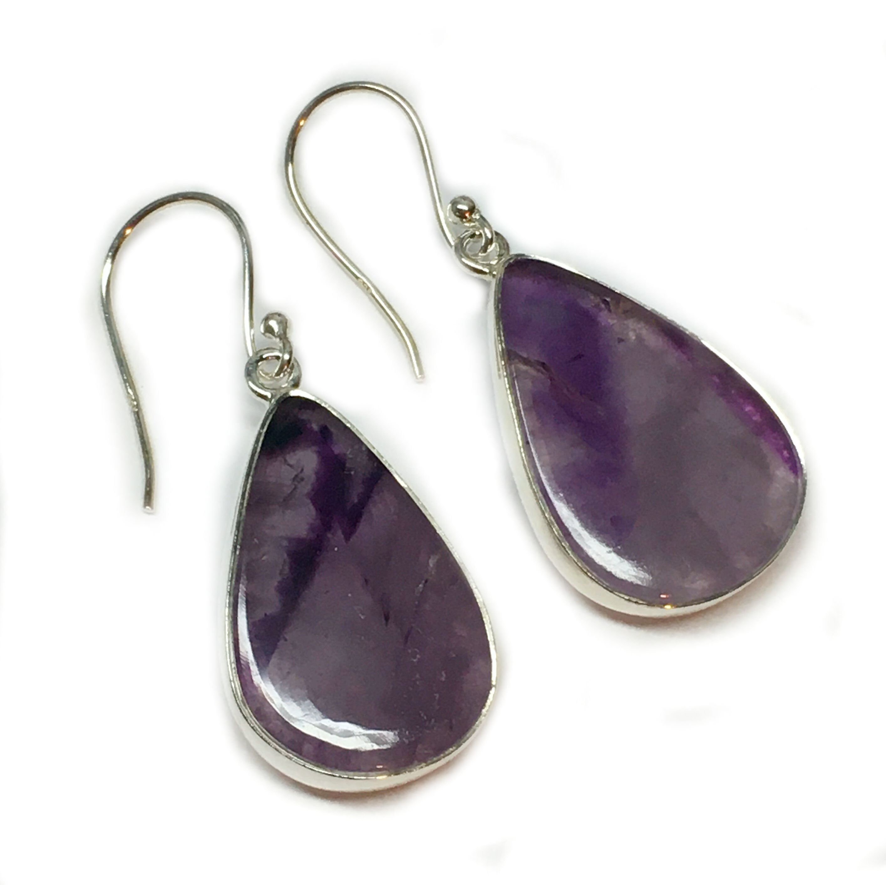 Pear shaped Amethyst Dangle Earring in 925 Sterling Silver | Etsy