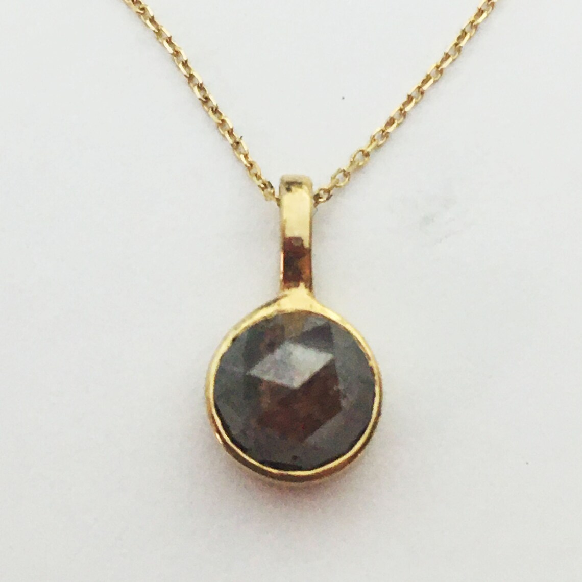 Beautiful Chocolate Diamond Necklace Solitaire Pendant 18 K Etsy