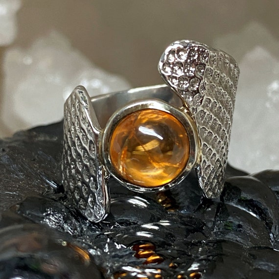 Large Orange Garnet Ring Large Orange Garnet Ring