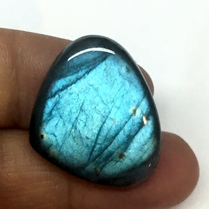 Labradorite with blue Flash, loose natural pear shaped Labradorite, green grayish shimmering, gift for boyfriend, loose gemstone