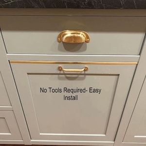 Protector de cajón con canal en U de latón, listo para instalar: calibre 18 (0,040"), cinta 3M