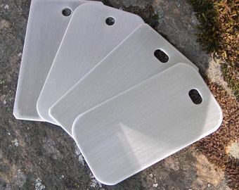 Luggage Tag (5-3000) Aluminum, Copper or Brass 2&quot; x 3.5&quot; Stamping Blank, Backpack Tag, Name Tag, For Hand Stamping