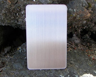 Stainless #4 Credit/wallet cards, BRUSHED FINISH 2 1/8" x 3 3/8" (5-200), 24 gauge to 18 gauge, Ready to stamp or engrave