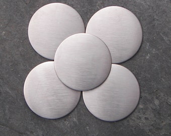 Aluminum (20) 1/4&quot; to 1 1/4&quot; round discs, circles w/pvc protection Smooth Blanks, Hand Stamping Supplies, For Hand Stamping