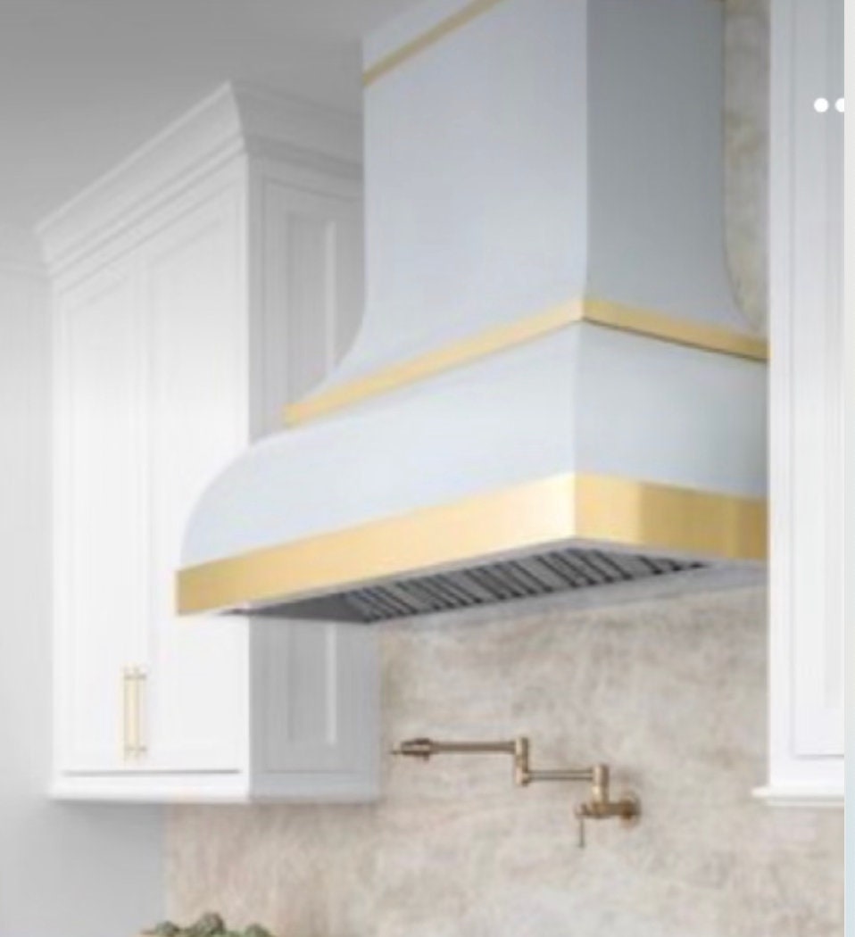 Solid Modern European Brass Kitchen Range Hood FRANCESCA Custom Brass Vent  Hood for Luxury Kitchen Design 