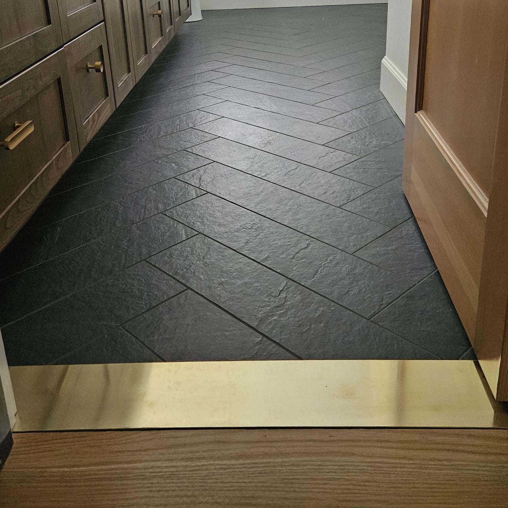 Metal Inlay Threshold Jerralyn's Unlacquered Brass Threshold: 5 3/4