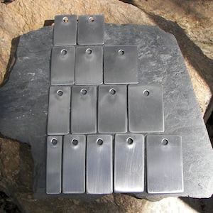 Stainless 18 gauge Key tag (5-200) 18 ga. (.048&quot;) #4 stainless, Key Fob, Finished stainless Blanks, READY TO STAMP, Hand Stamping Supplies