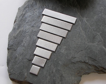 Aluminum 1/2&quot; x 1/2&quot; to 1/2&quot; x 3&quot; TUMBLED, 14 ga., .0625&quot;,  (5-200) Engraving or Stamping Blanks