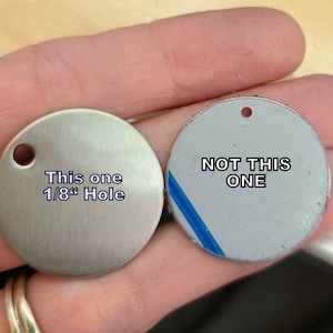 Marcy's Stainless 1" and 1.25" round stainless steel discs, (5-1000) circles (18 gauge) w/pvc protection