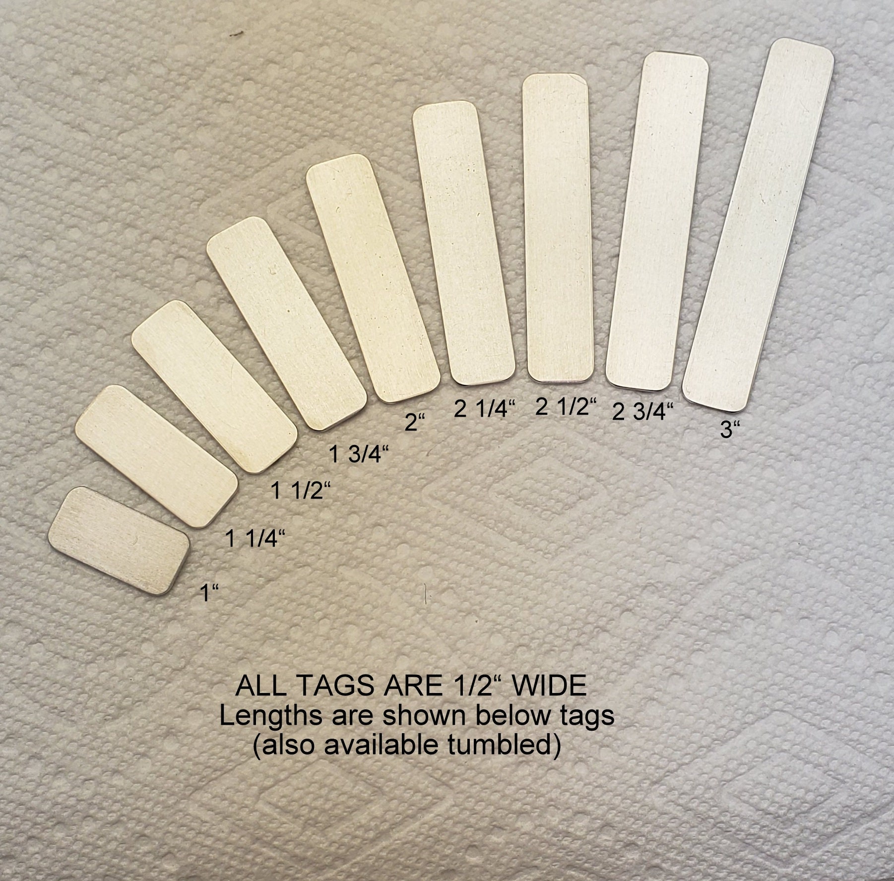 Solid Aluminum Tags: 18 Gauge (.040"), 1/2" x 1" (5-200)