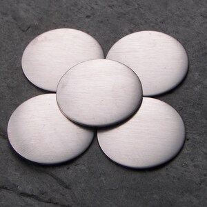 Stainless  3/4" Discs, rounds #8 or #4 finish (10-400), 26 gauge to 18 gauge discs, circles w/pvc protection Smooth Blanks, Hand Stamping
