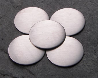 Stainless  3/4" Discs, rounds #8 or #4 finish (10-400), 26 gauge to 18 gauge discs, circles w/pvc protection Smooth Blanks, Hand Stamping