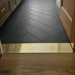 Miranda's Unlacquered Brass Threshold: 2 1/2" x 74 1/2", 14 Gauge Solid Brass