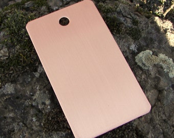 Copper Luggage 2" x 3.5" Tag: 21 Gauge, Stamping/Engraving Supplies